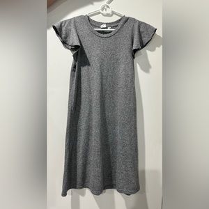 Grey GAP Short Dress with Ruffled Sleeves XXS